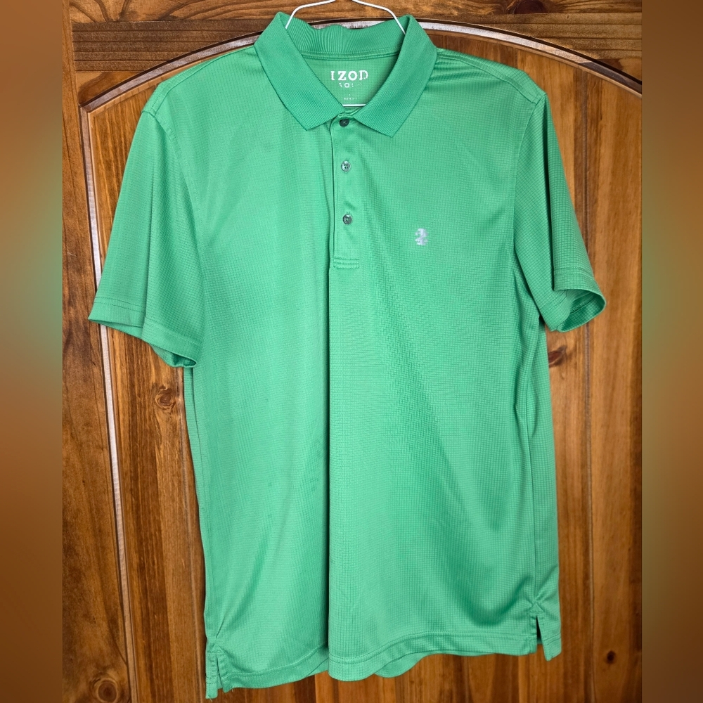 Izod Vibrant Green Men's Golf Polo Shirt Large